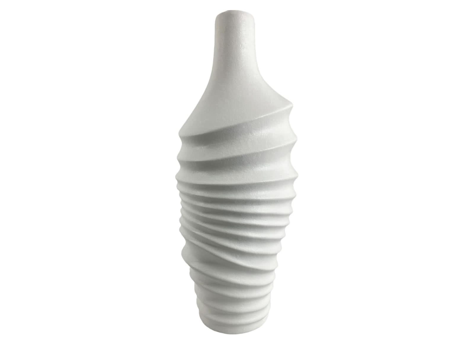 Florero Ceramica Blanco Turritella