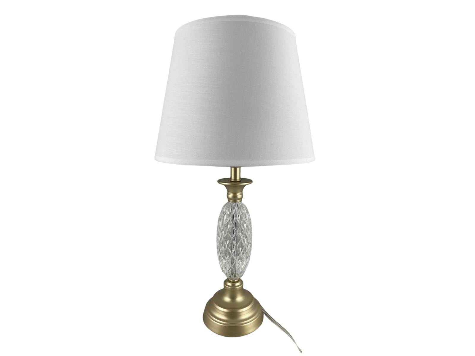 Lampara De Mesa Base Vidrio 50X28 Cm Prestige Dorada