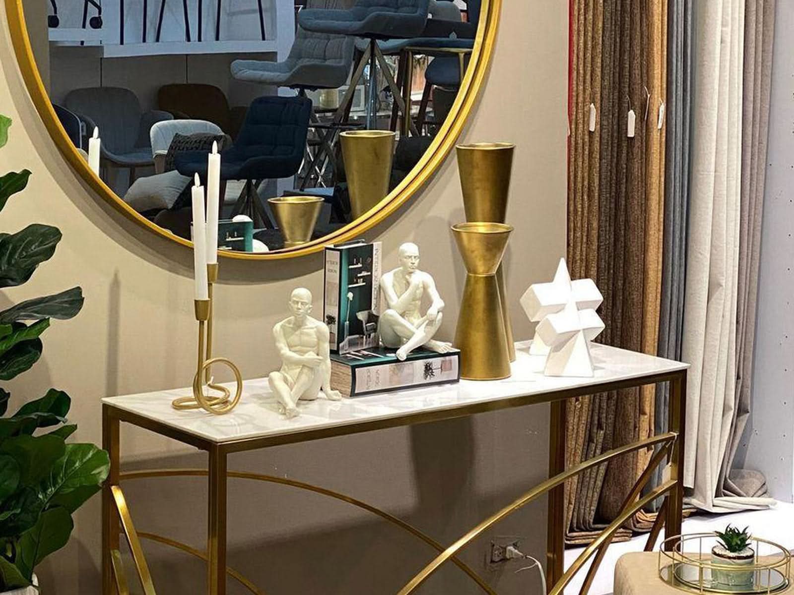 Candelabro Aluminio 26Cm Dorado