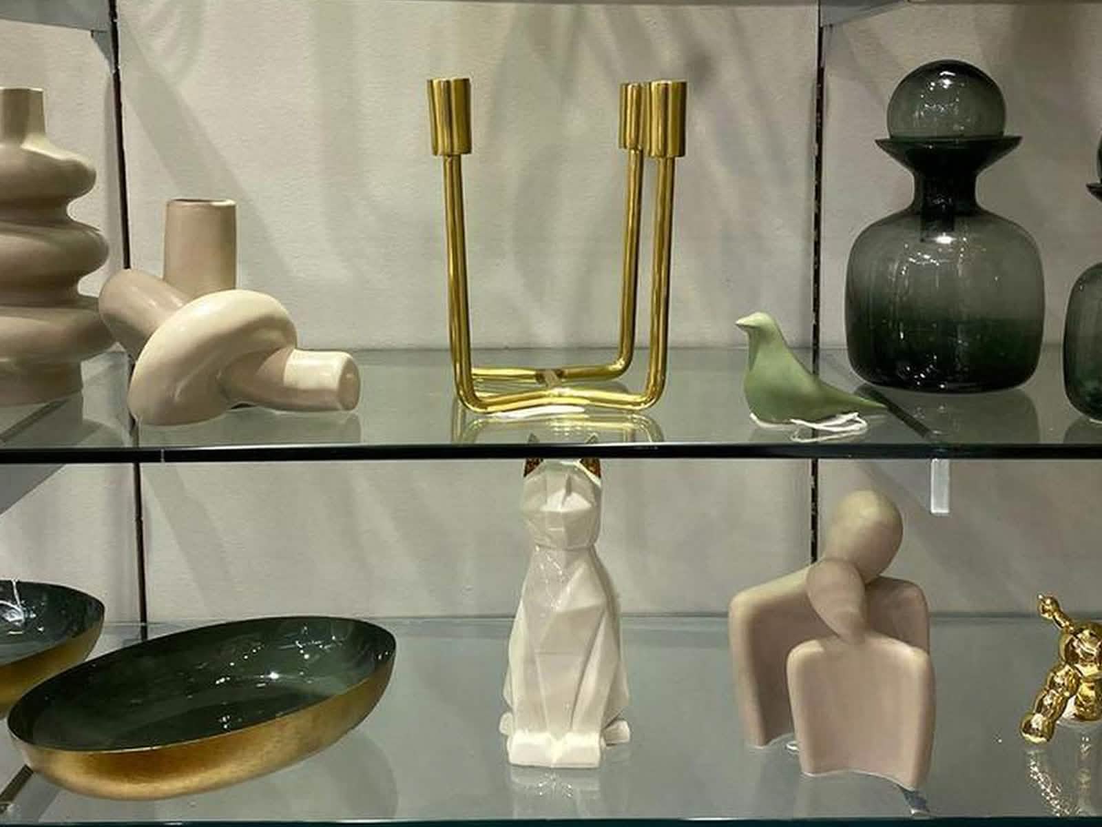 Candelabro Aluminio Dorado