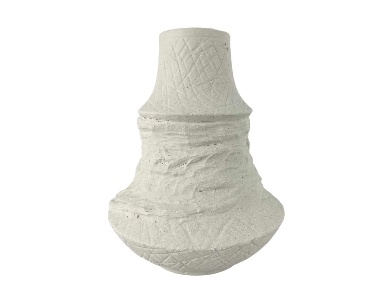 Florero Ceramica Blanca Caracolado 24 Cm