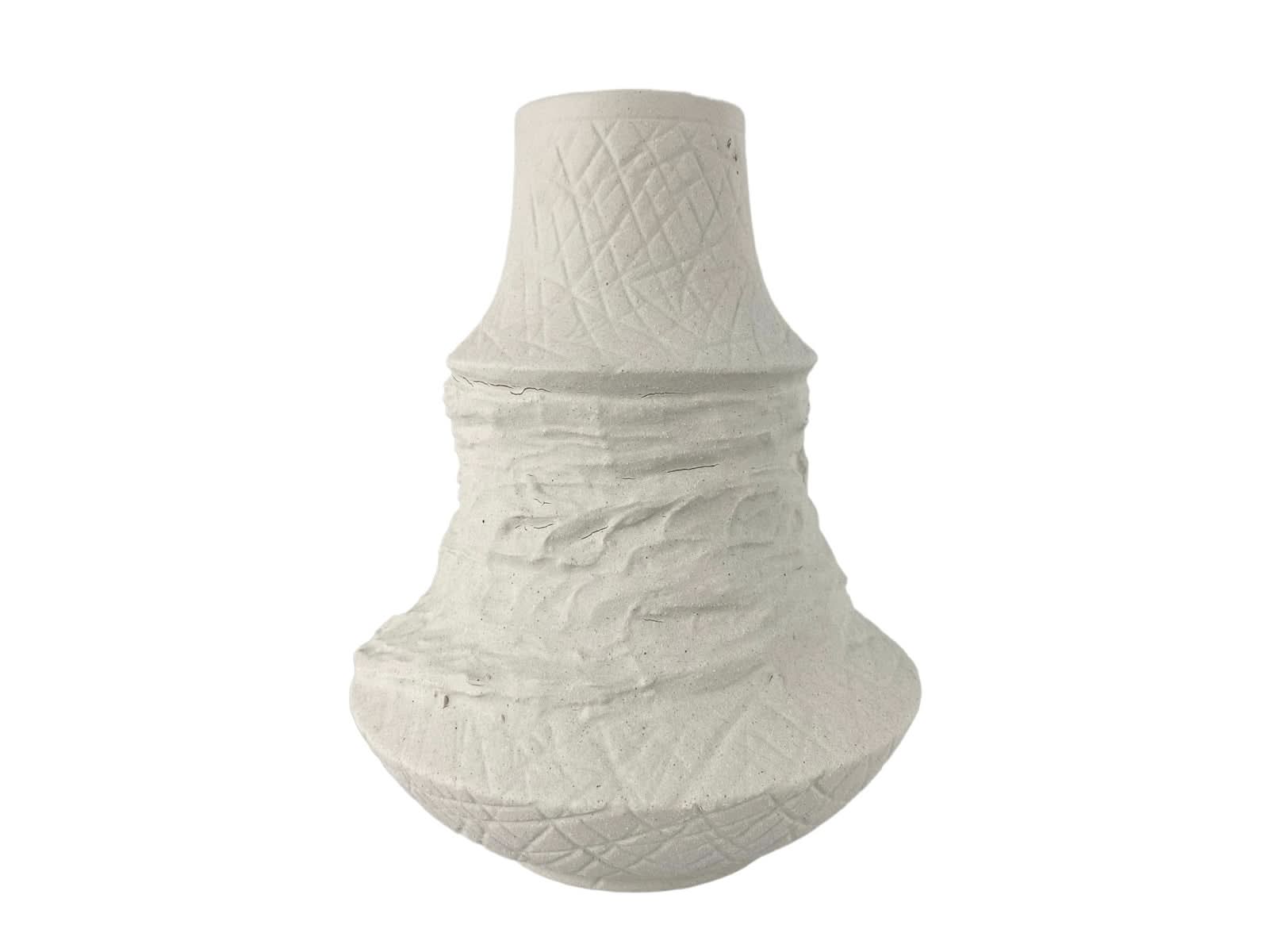 Florero Ceramica Blanca Caracolado 24 Cm
