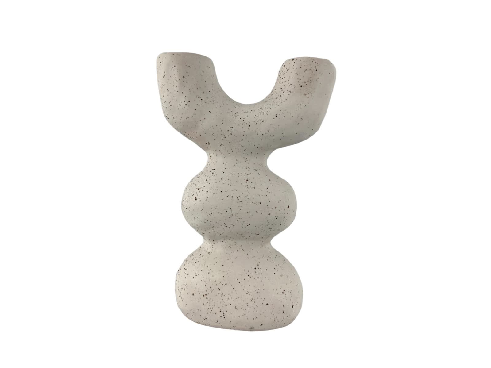 Florero Trofeo Ceramica Blanca