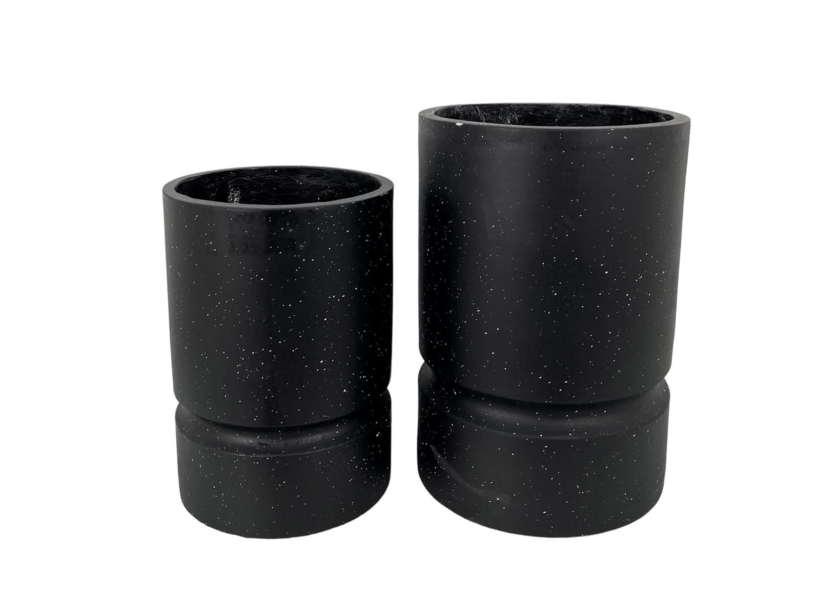 Set X 2 Macetas 27X40Cm Negro