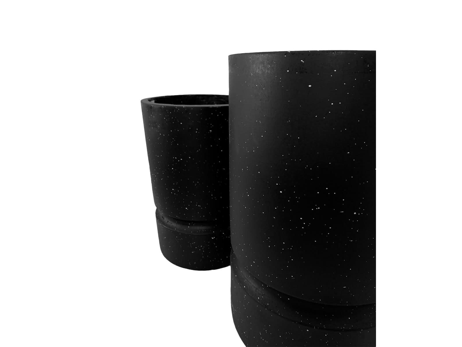 Set X 2 Macetas 27X40Cm Negro
