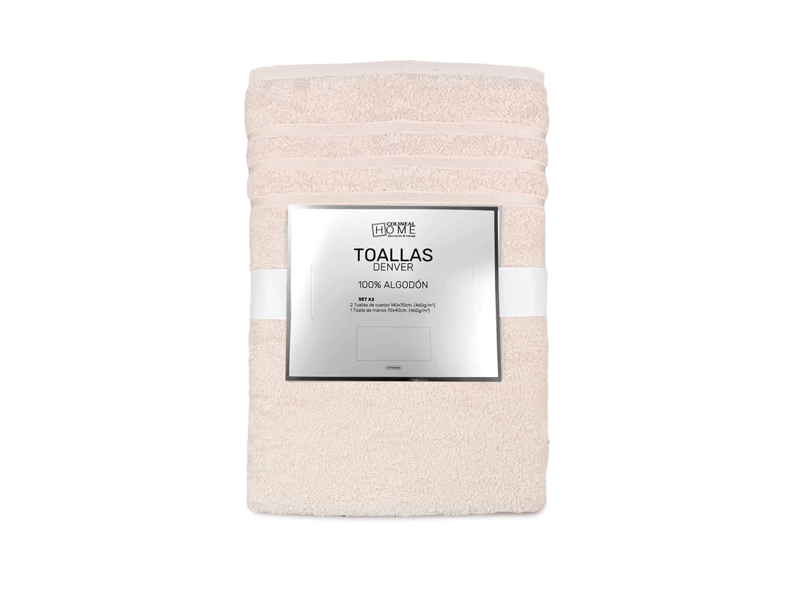Set X 3 Piezas Toallas Algodon Denver #Color_Beige