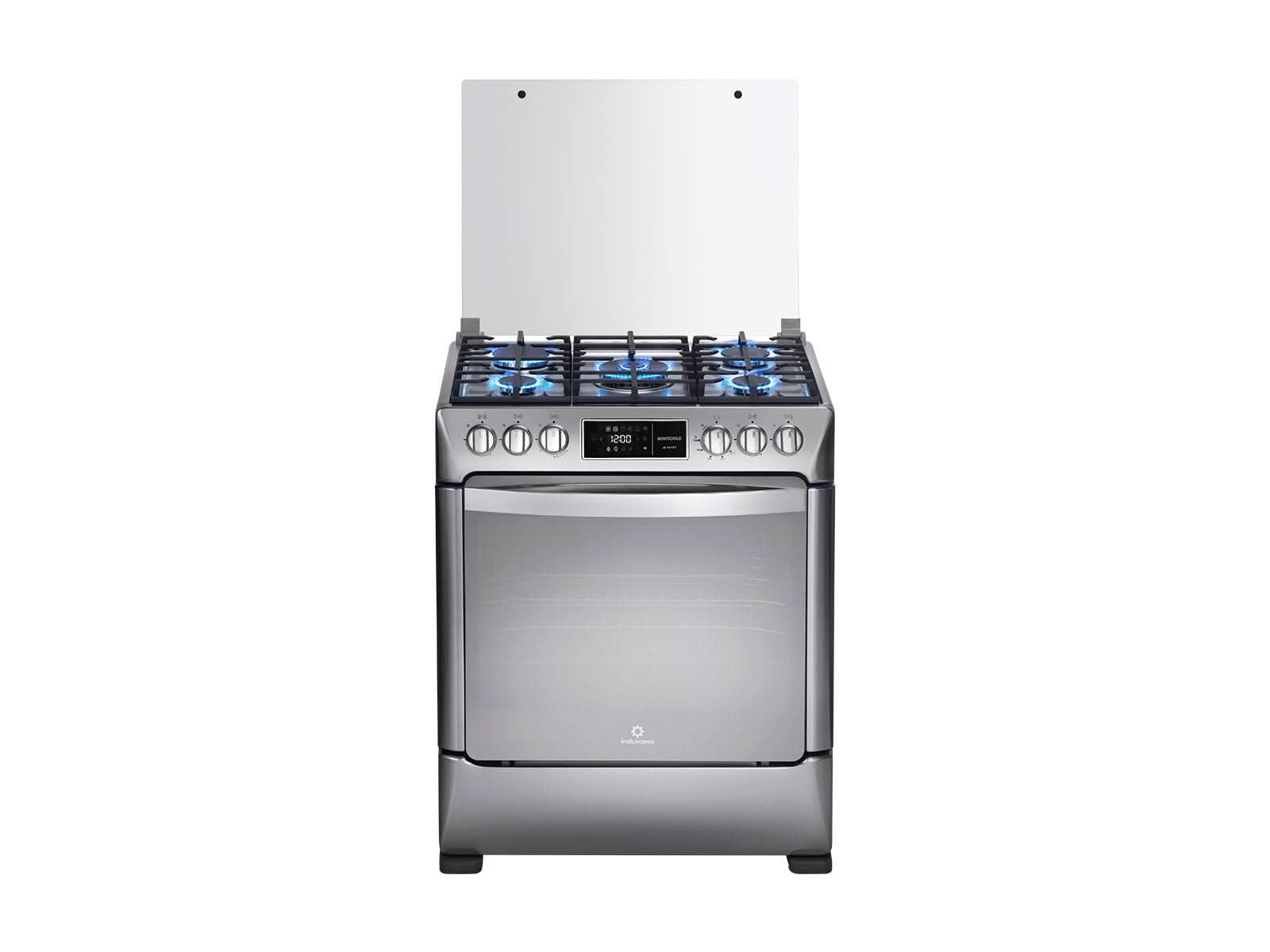 Cocina A Gas Smart Niza Zafiro 5 Quemadores Negra 30" Indurama