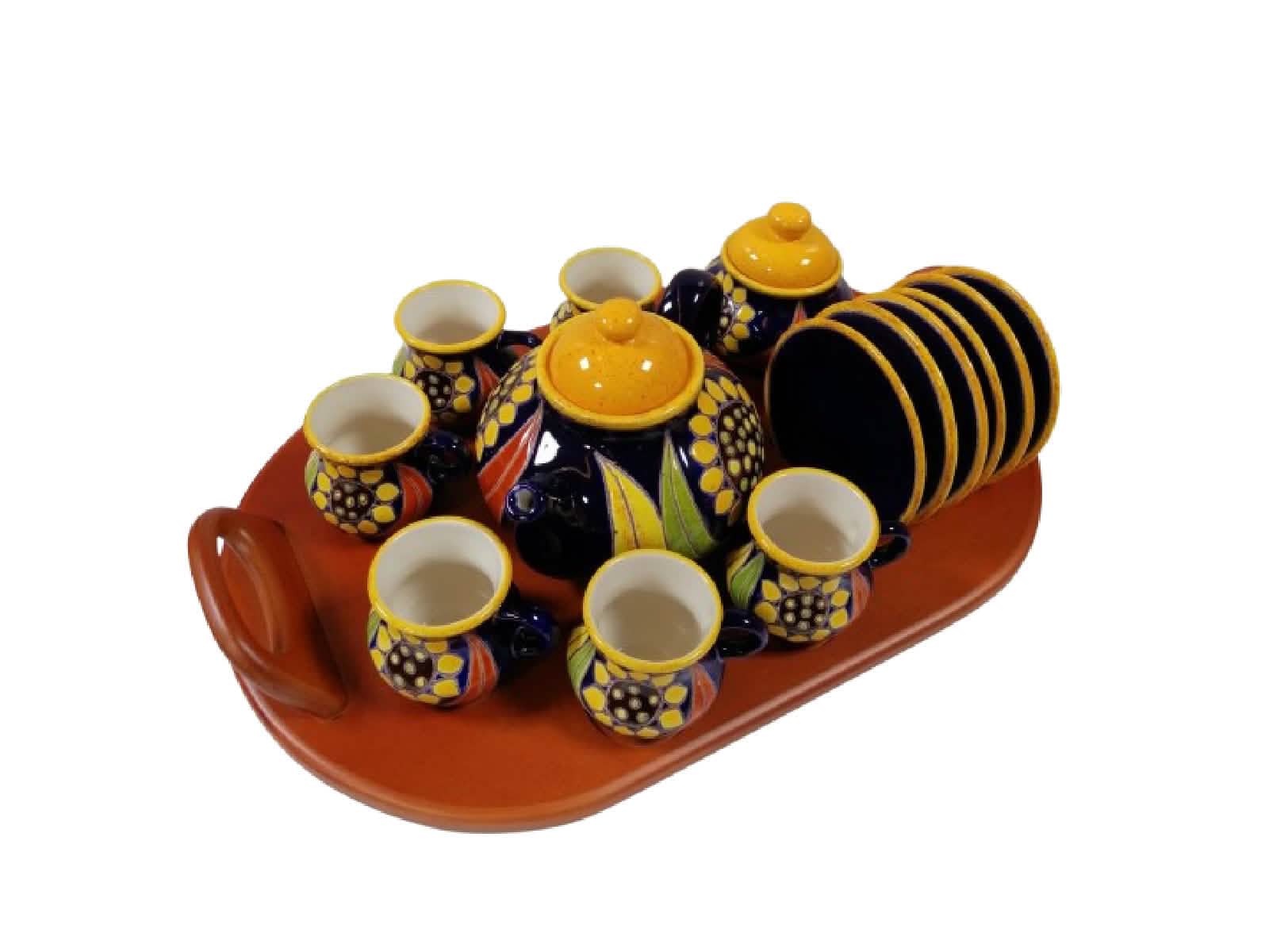 Juego Café Zaruma Girasol Azul Artesa