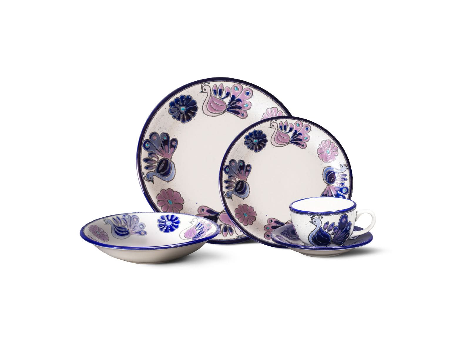 Vajilla Pajaro Azul 4 puestos Artesa