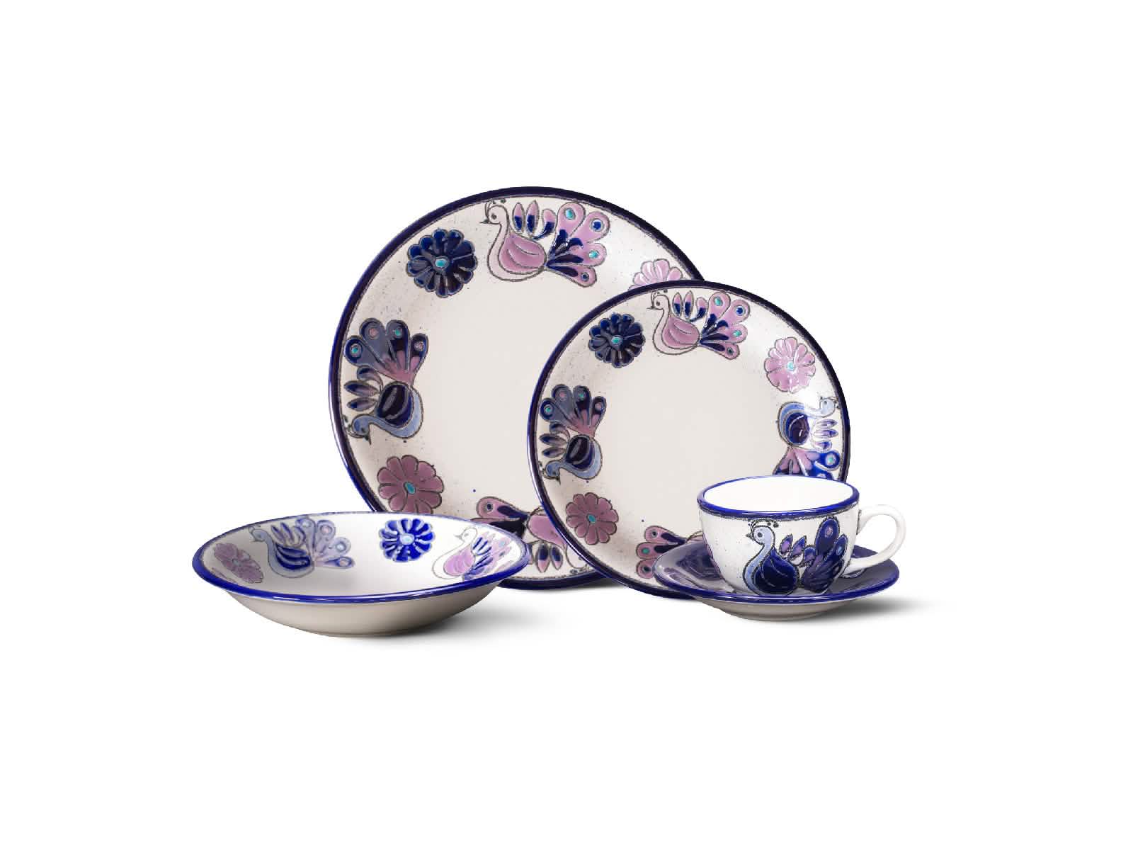 Vajilla Pajaro Azul 4 puestos Artesa