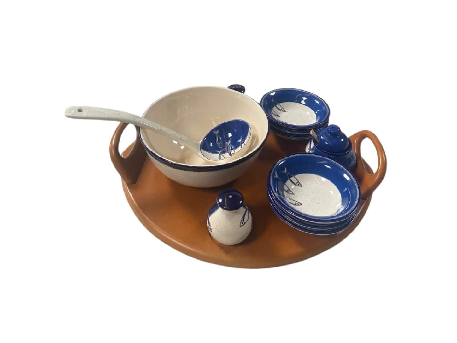 Set Cevichero Blue Fish 7p Artesa