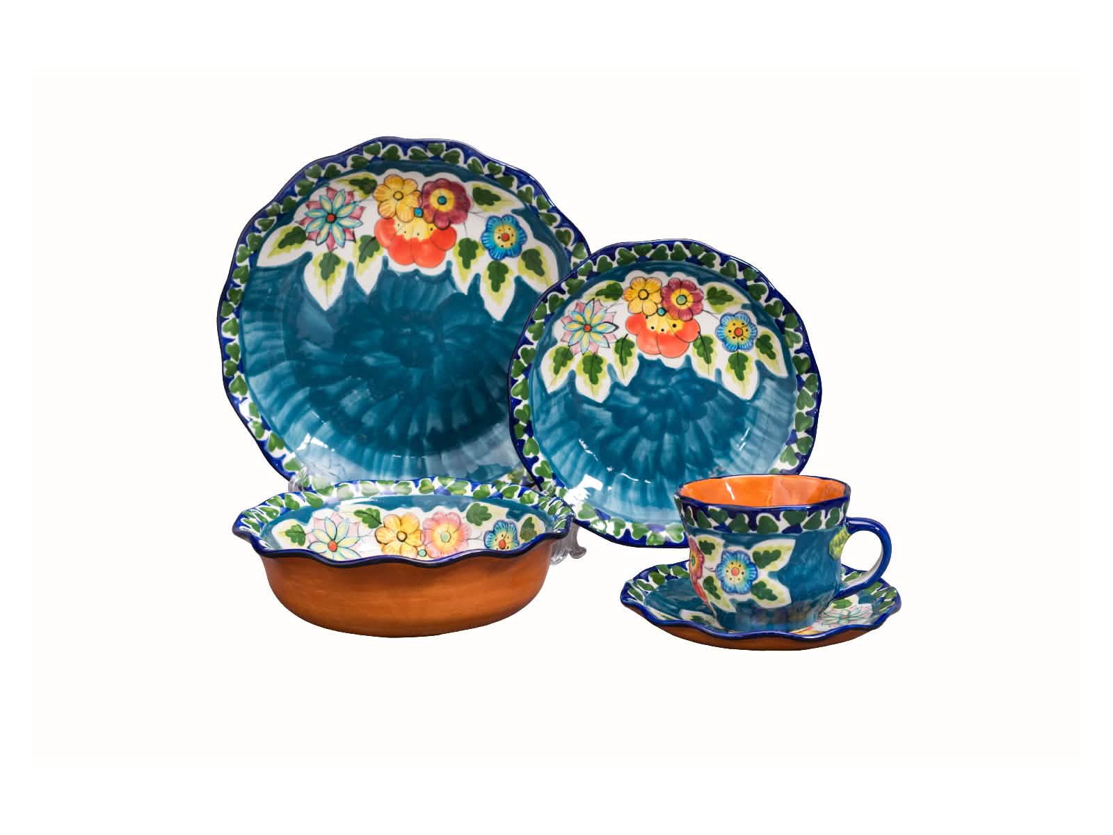 Vajilla Flores de Campo 4 Puestos Artesa