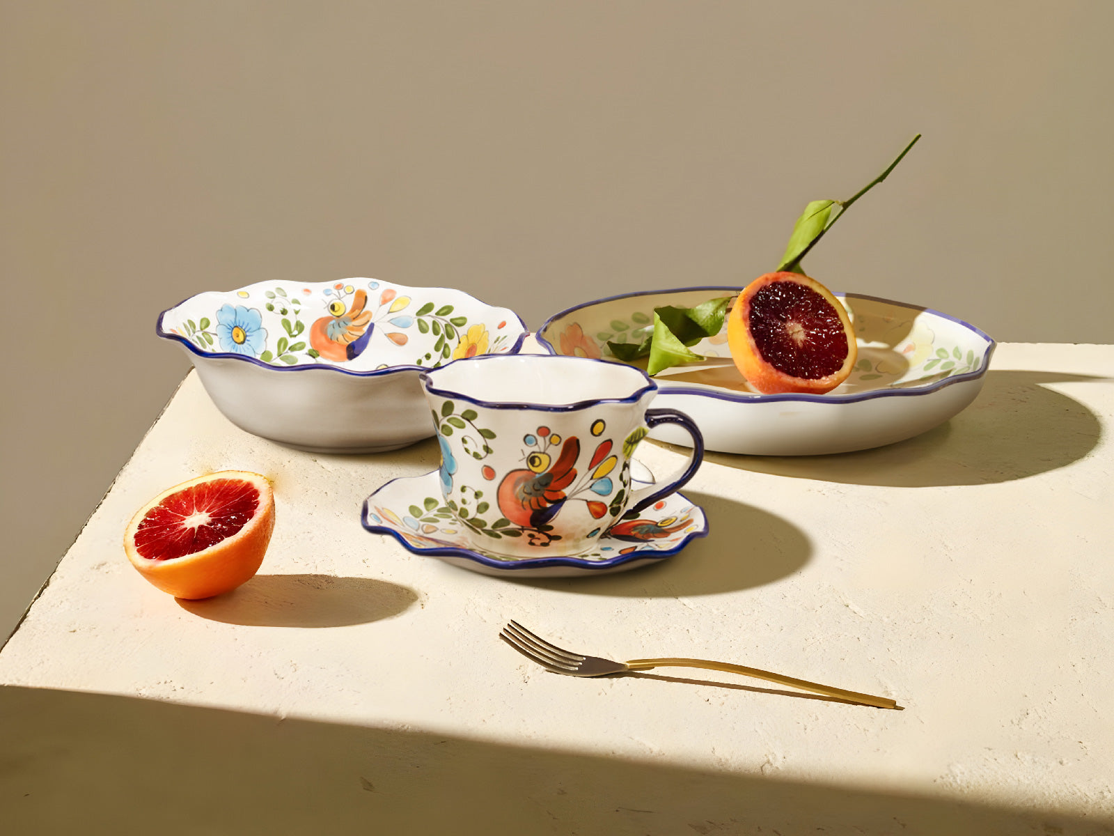 Vajilla Pajaros de Colores 4 Puestos Artesa