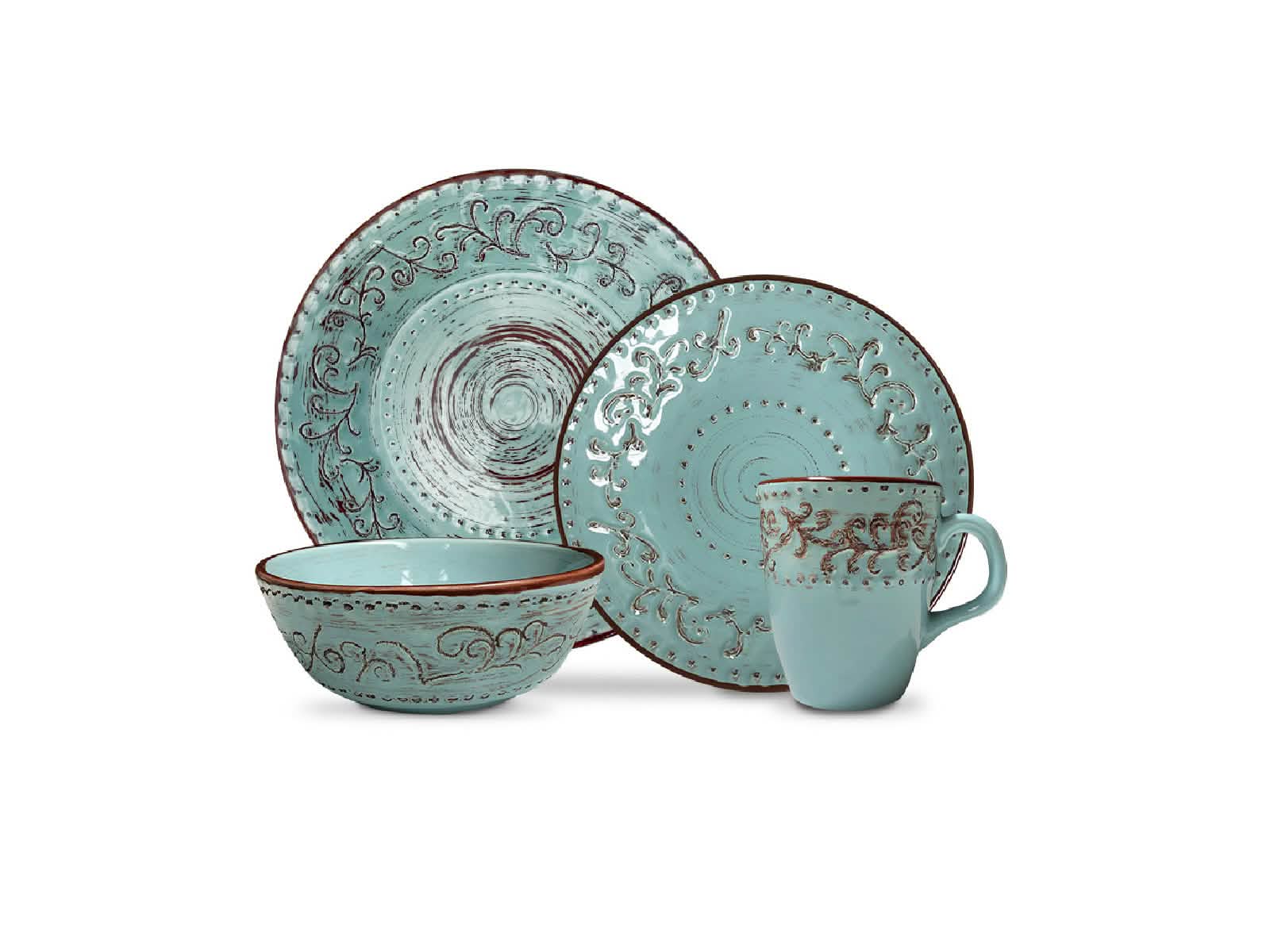 Vajilla Marrakesh Menta 4 Puestos Artesa