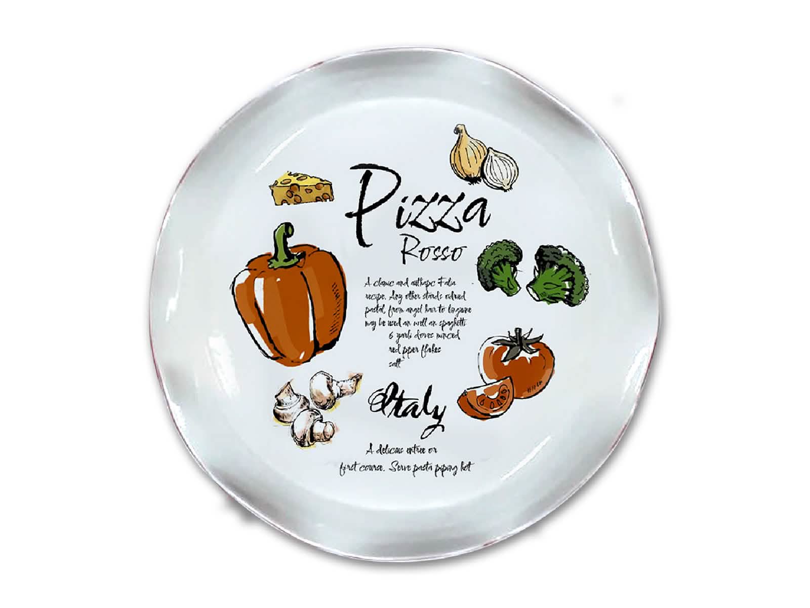 Vajilla Pizza Rosso 8 Puestos Artesa