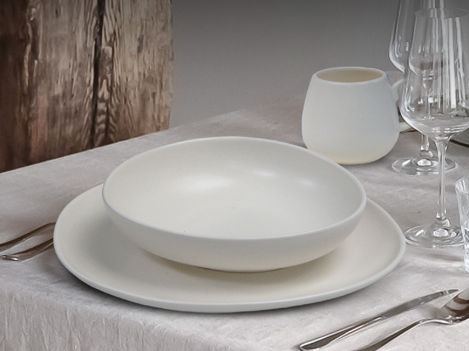 Vajilla La Paz Blanca 4 Puestos Artesa