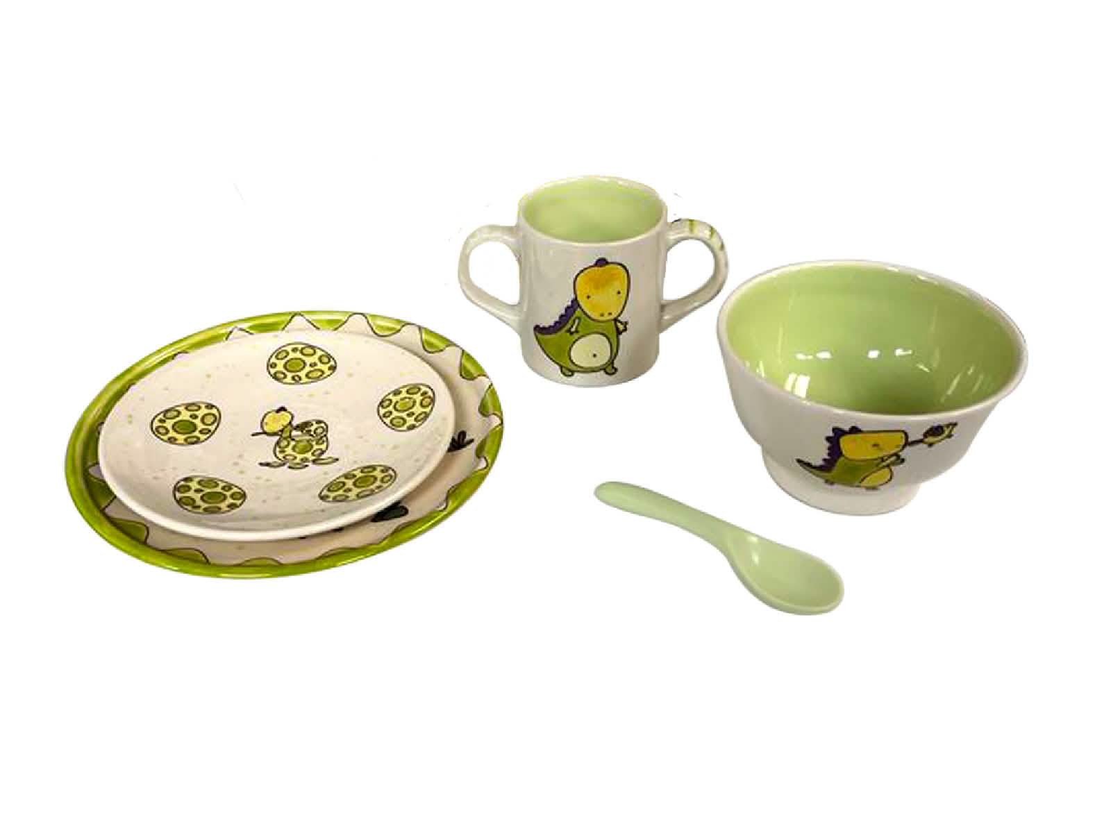 Set 5 Piezas Dino Verde Artesa