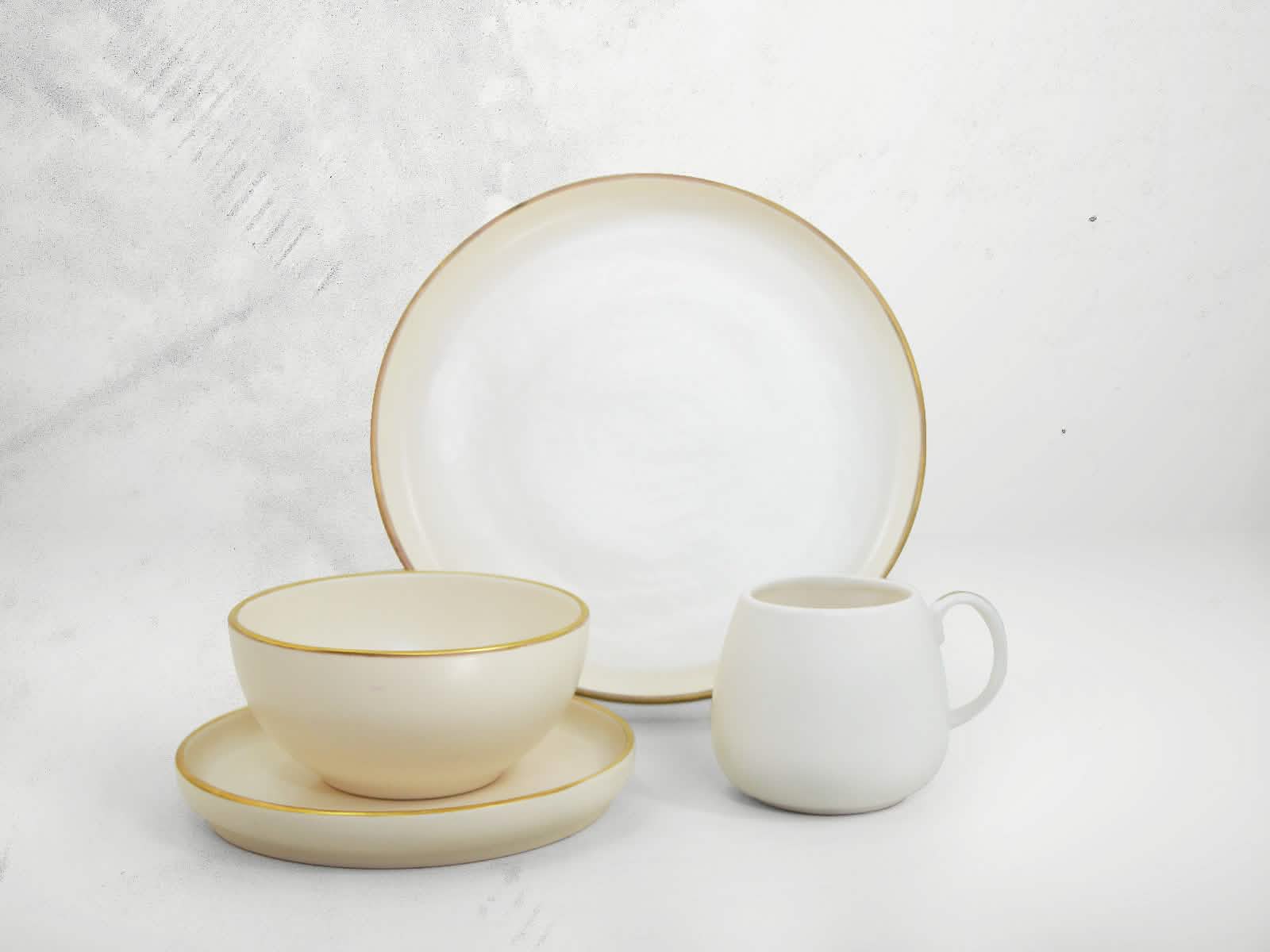 Vajilla Amalfi Blanco 4 Puestos Artesa