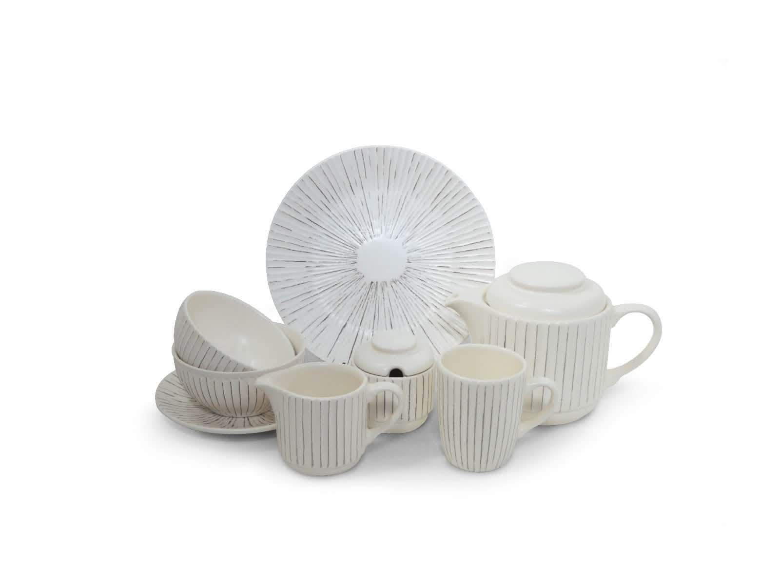 Vajilla Shell Blanco 4 Puestos Artesa