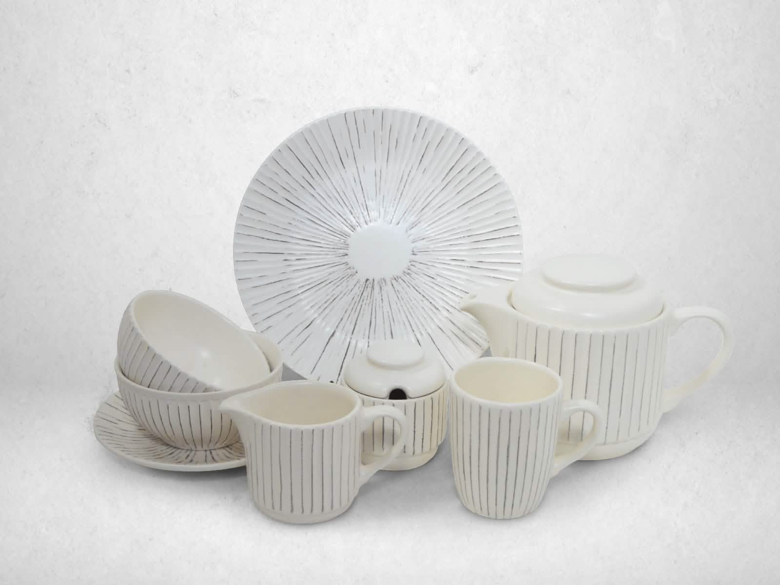 Vajilla Shell Blanco 4 Puestos Artesa