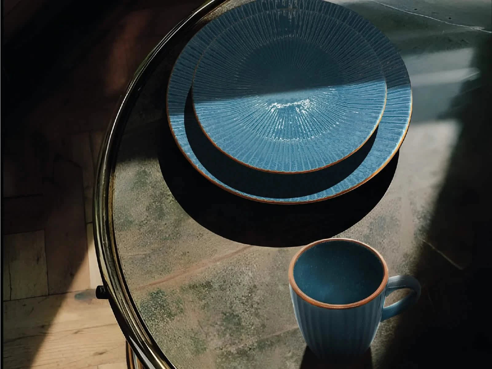 Vajilla Shell Turquesa 4 Puestos Artesa