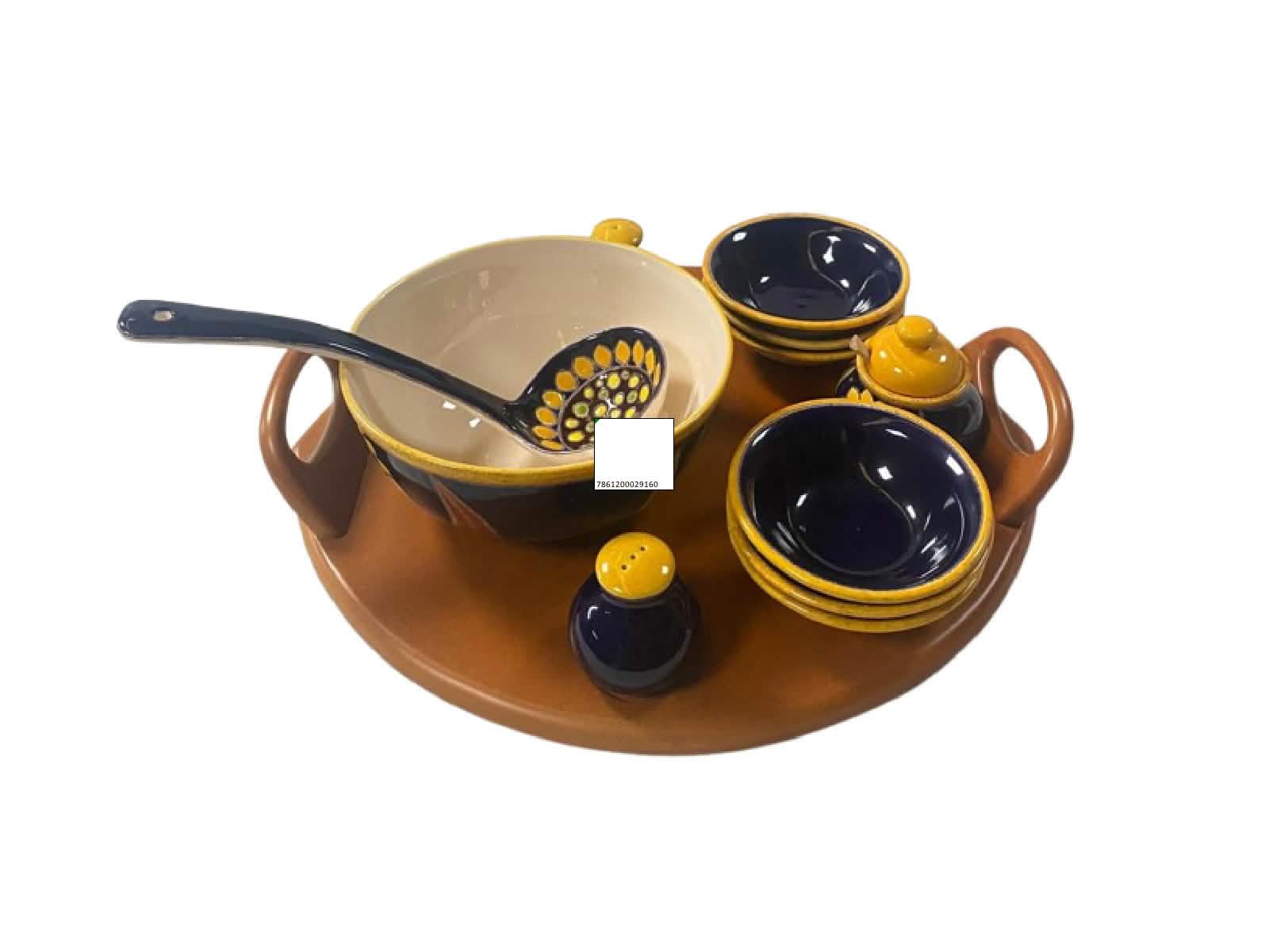 Set Cevichero Girasol Azul 7p Artesa