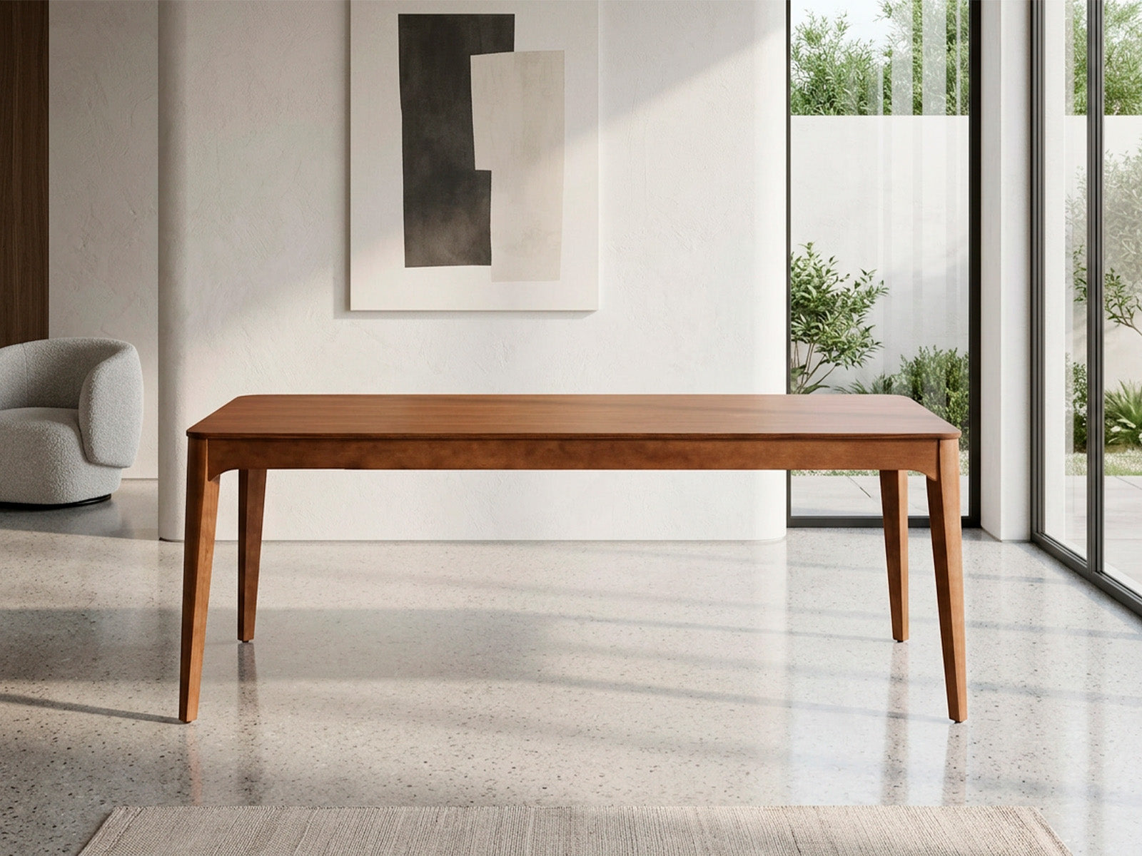 Comedor Milo Rectangular Honey Wash + 6 Sillas Milo Honey Wash