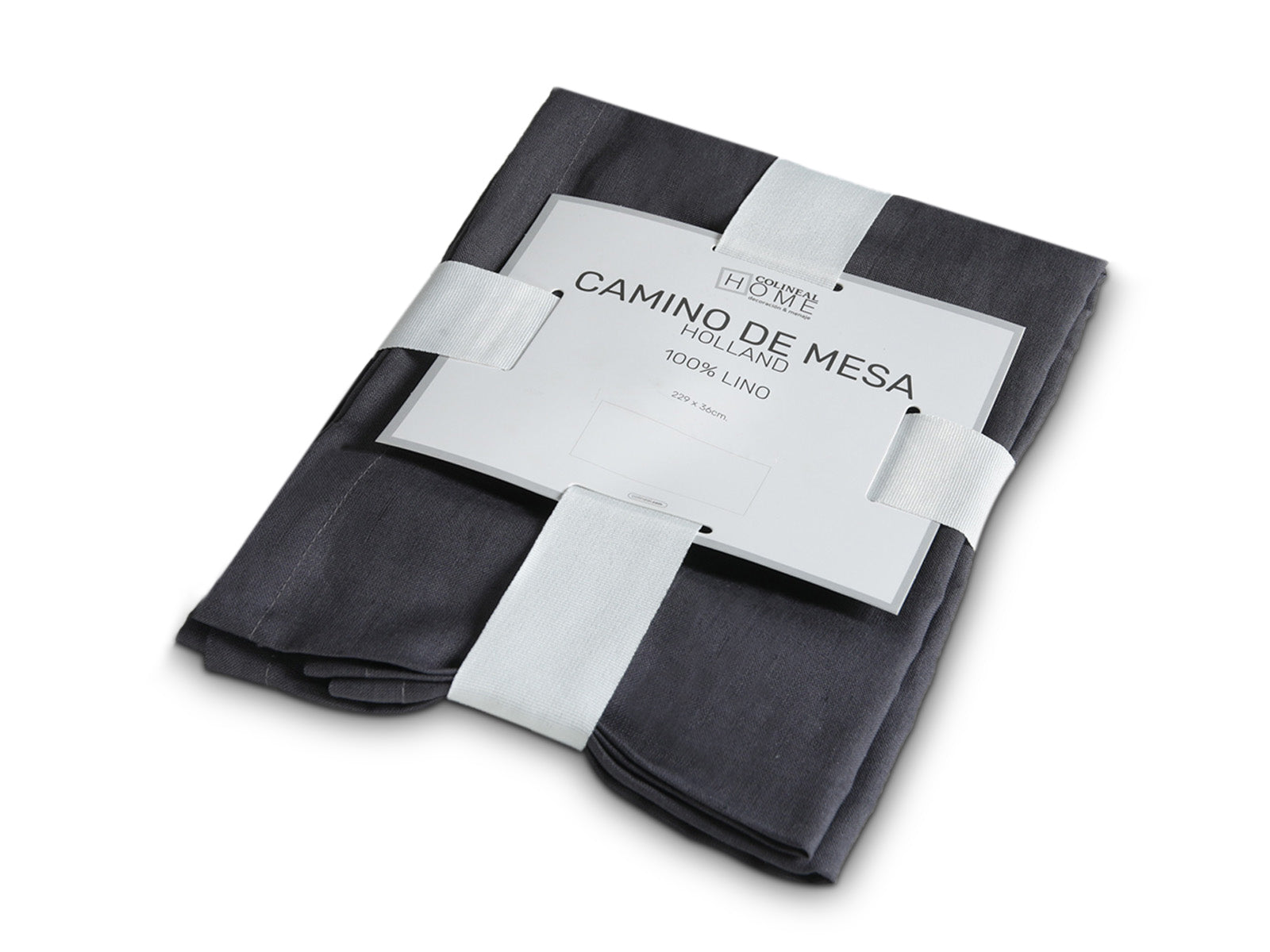 Camino De Mesa Lino Holland Gris Oscuro