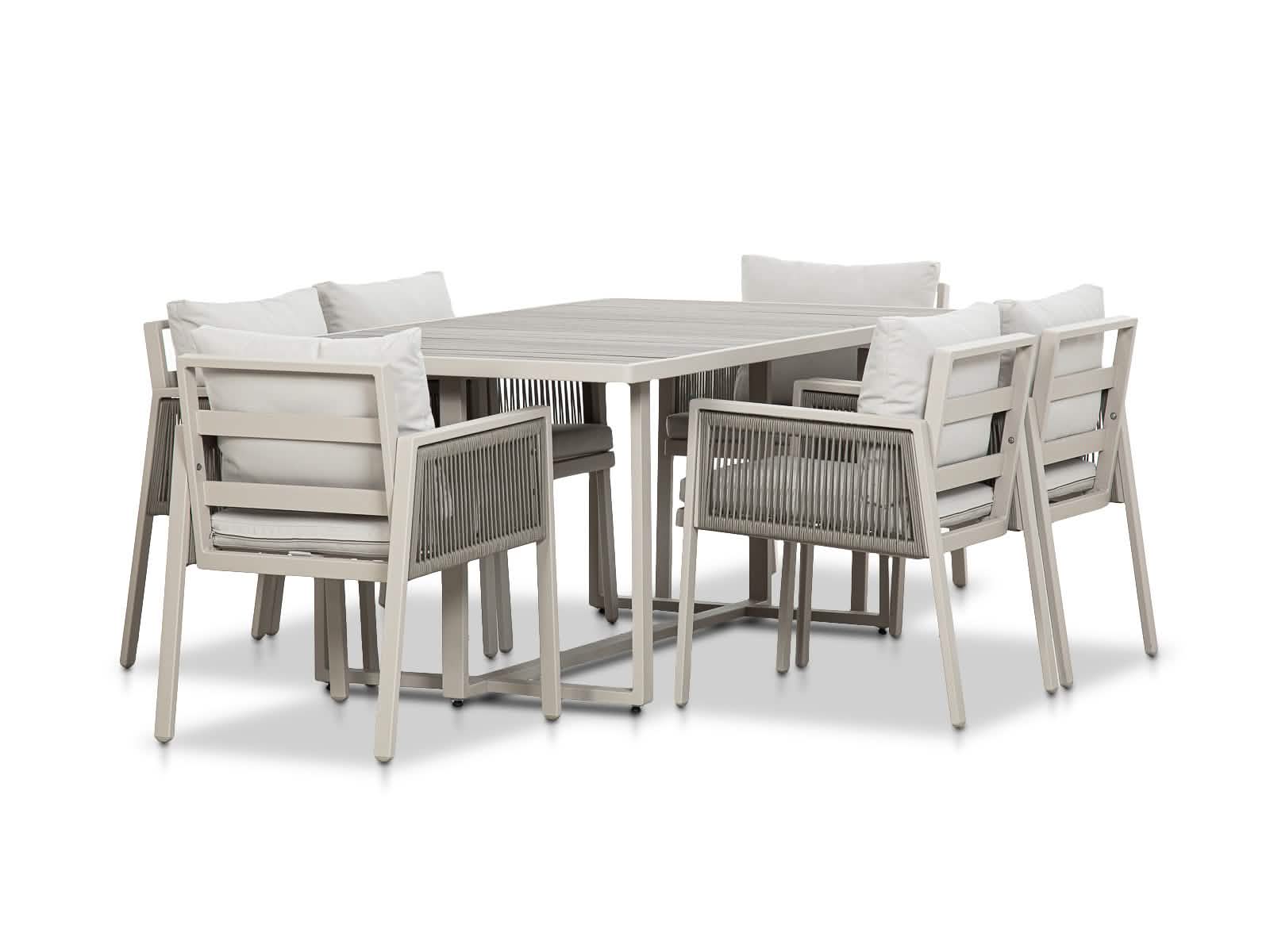 Mesa Comedor Outdoor Alin Rectangular + 6 Sillas