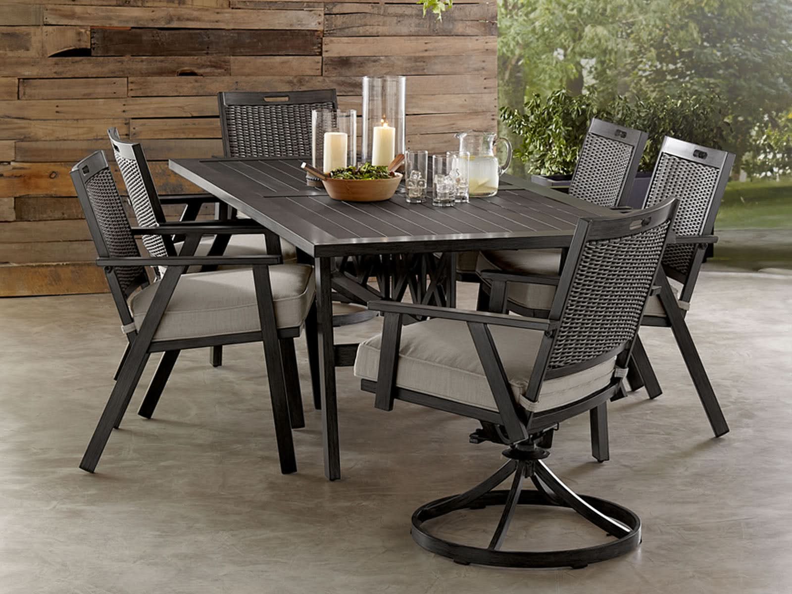 Mesa Comedor Addisson Outdoor + 8 Butacas Gris