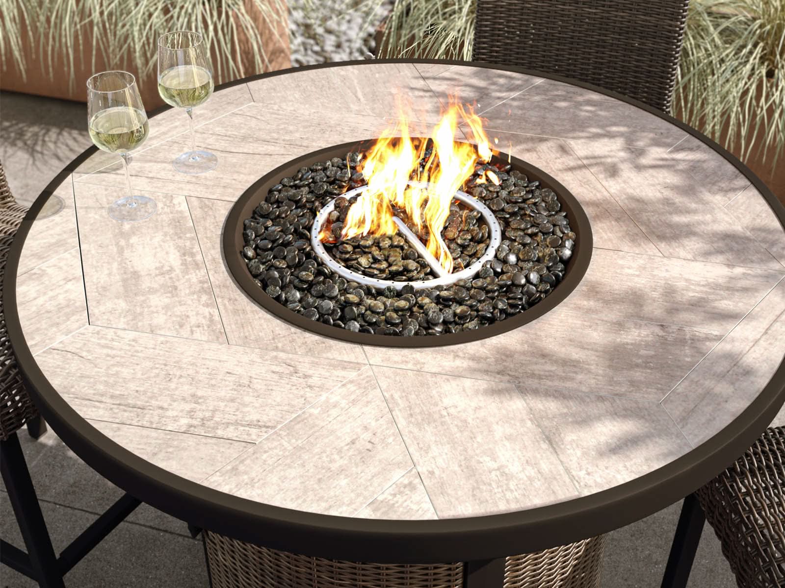 Bar Havana Outdoor Chocolate + 4 Taburetes