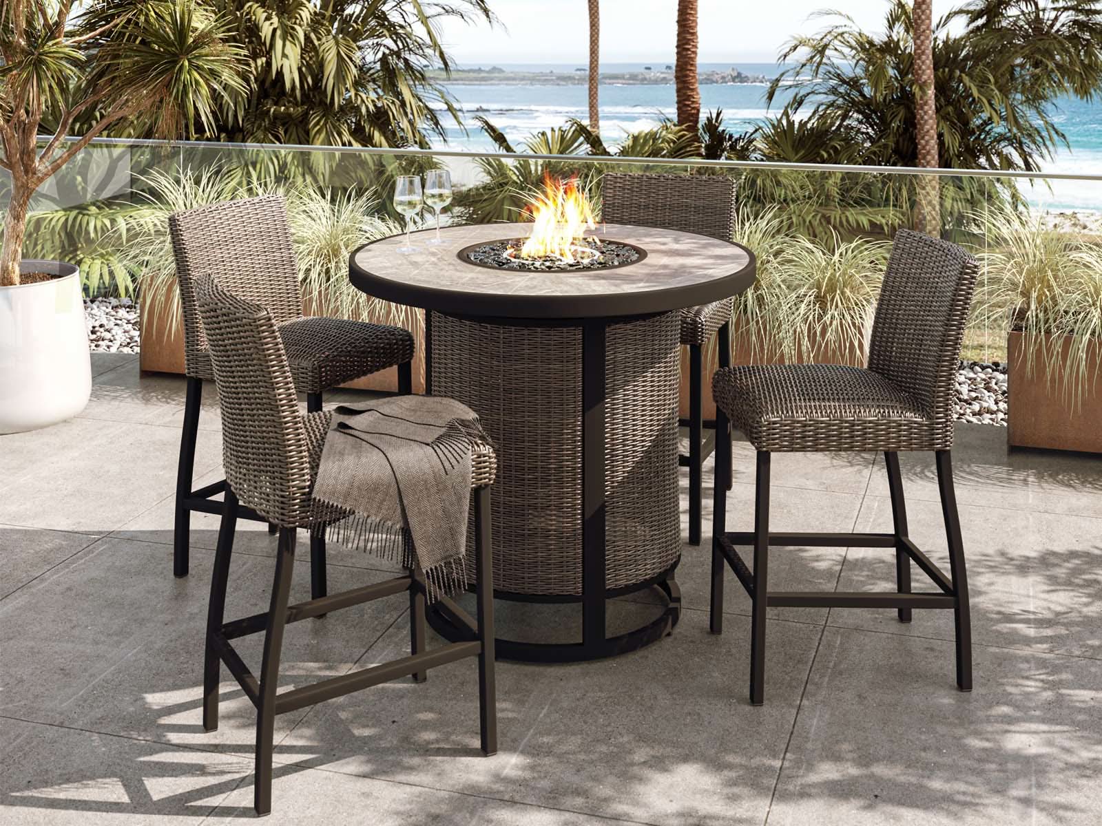 Bar Havana Outdoor Chocolate + 4 Taburetes