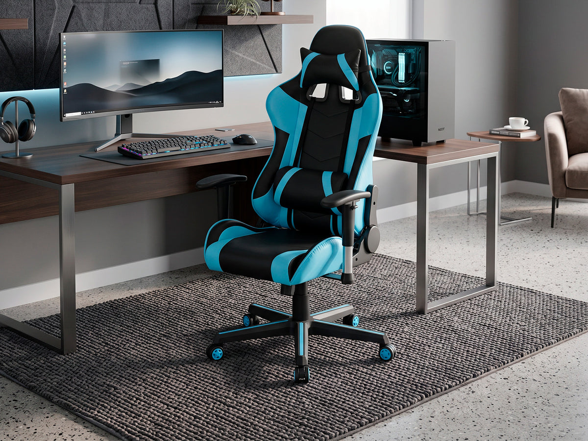 Silla Giratoria Gamer Azul
