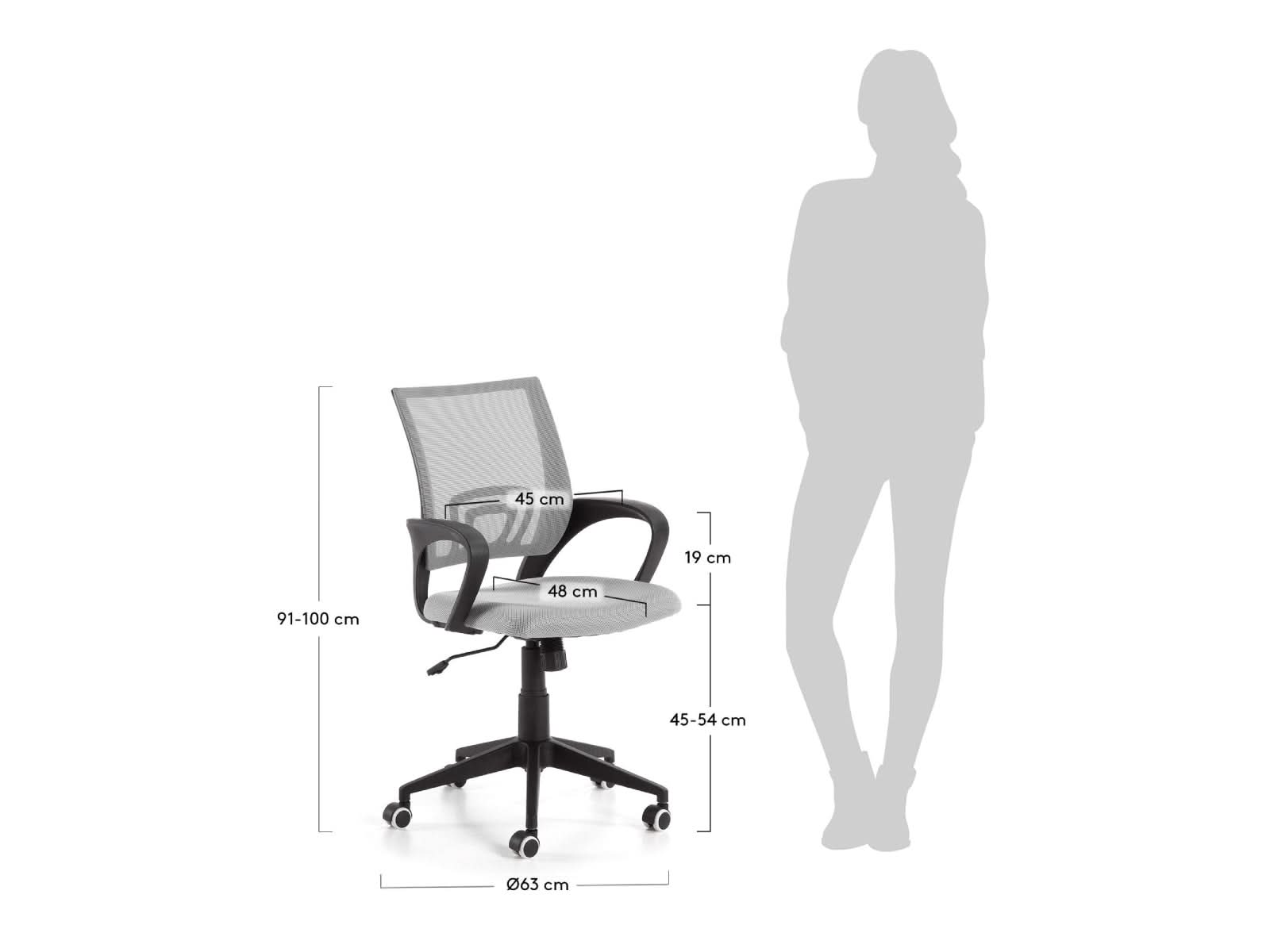 Silla Escritorio Ebor Tela Gray P60