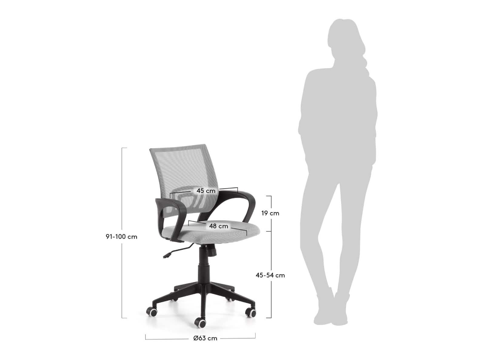 Silla Escritorio Ebor Tela Gray P60