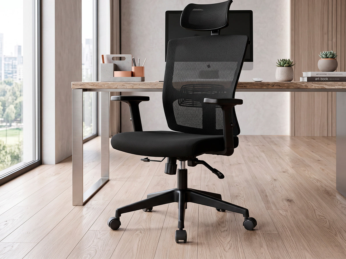 Sillon Gerente Giratorio Novus Negro / Gris