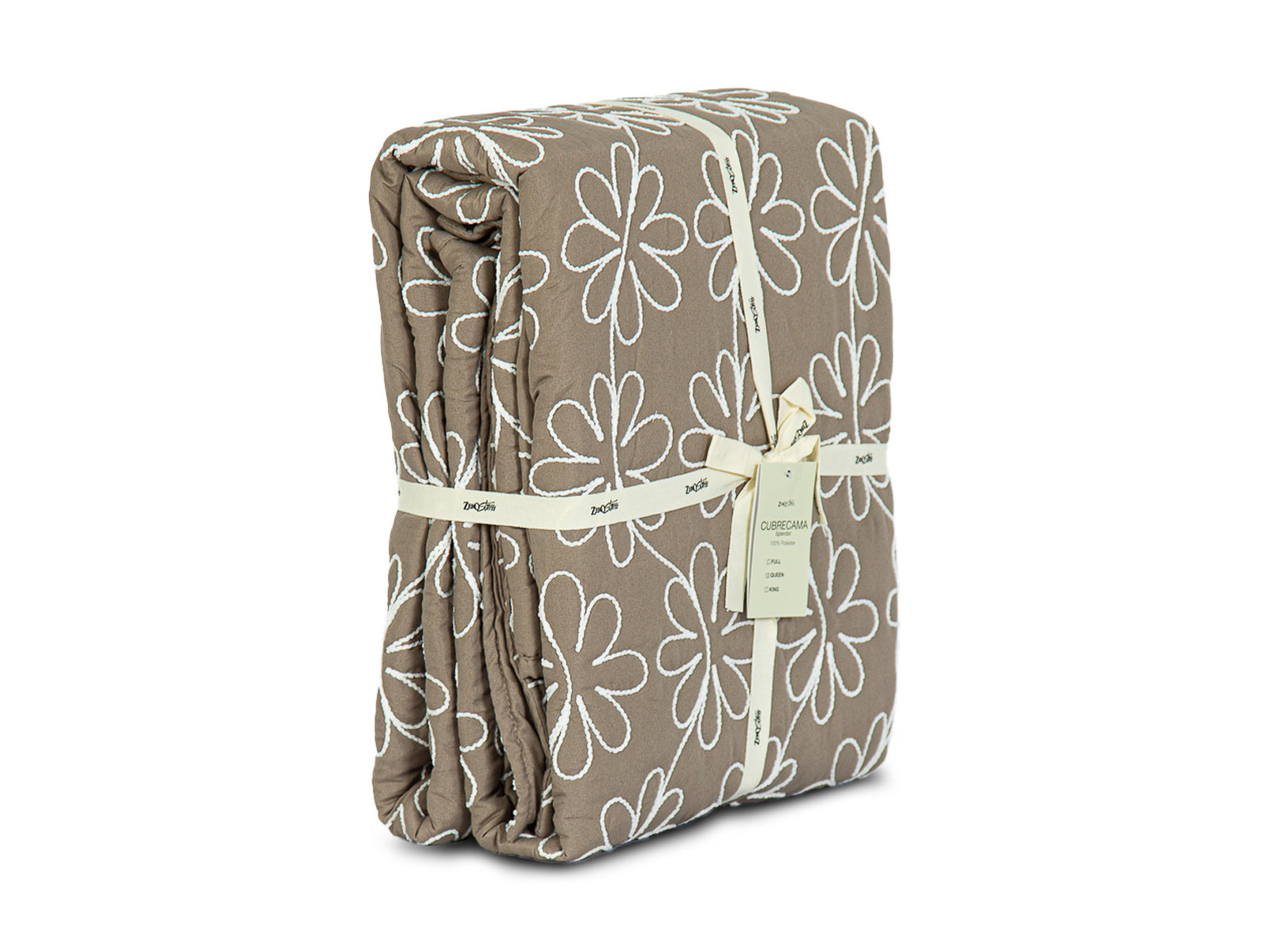 Cubrecama Splendor #Diseño_Café con Flores