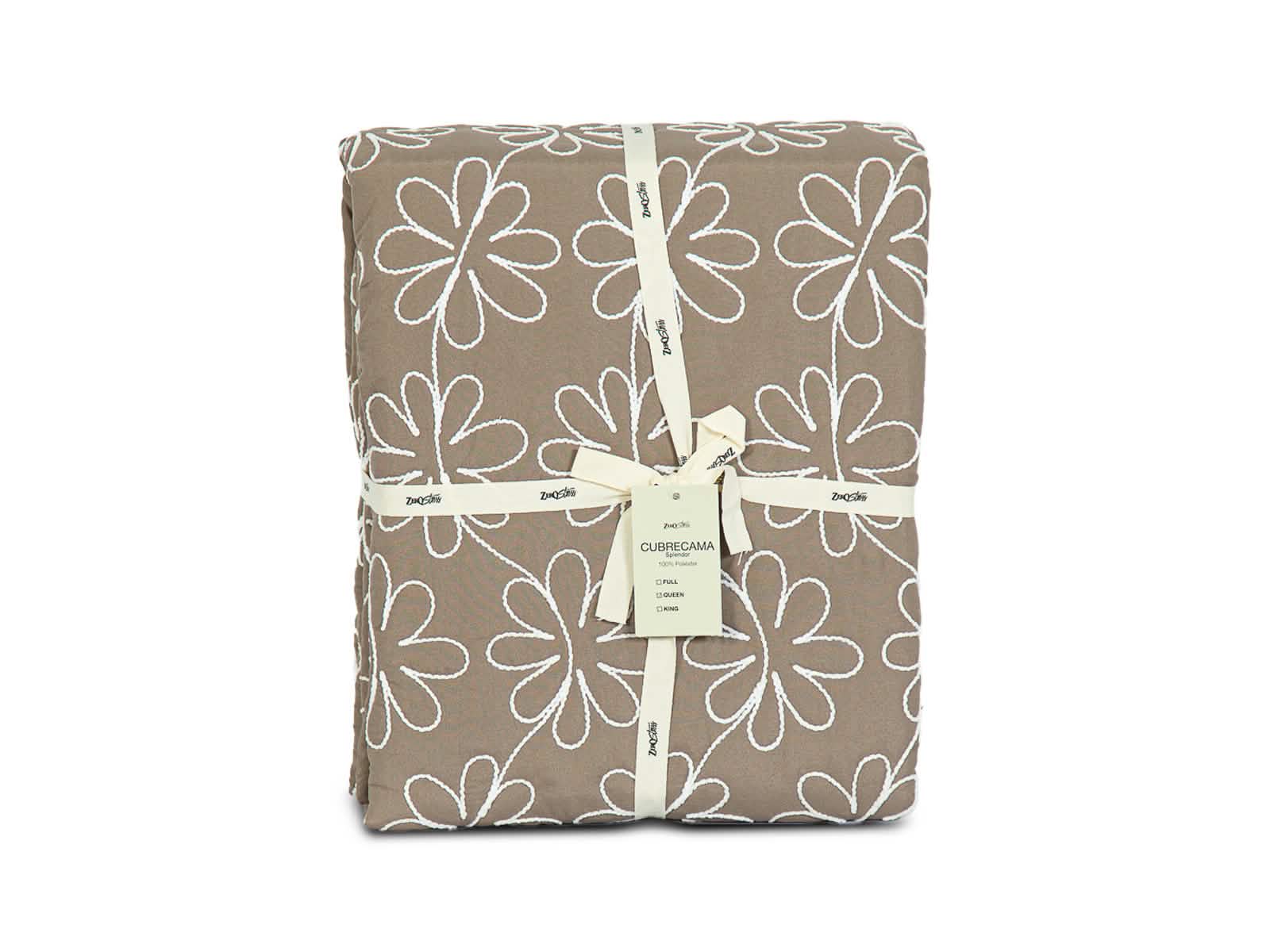 Cubrecama Splendor #Diseño_Café con Flores