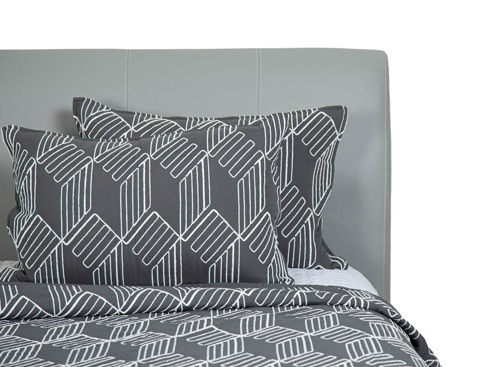 Cubrecama Splendor #Diseño_Gris con Rayas