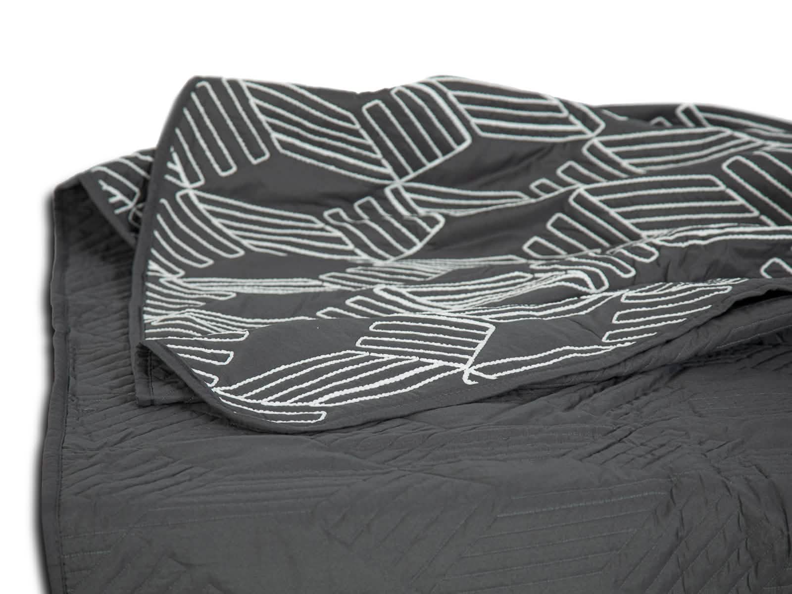 Cubrecama Splendor #Diseño_Gris con Rayas