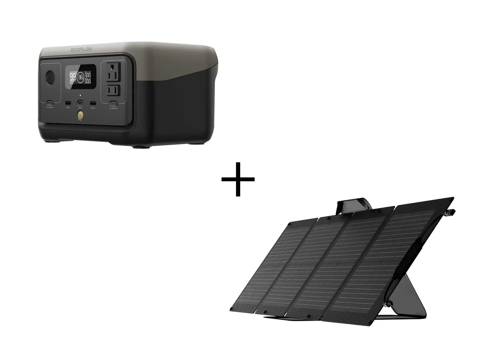 Estación de Energía EcoFlow River 2 Portátil 256Wh 300W + Panel Solar Portátil 110W