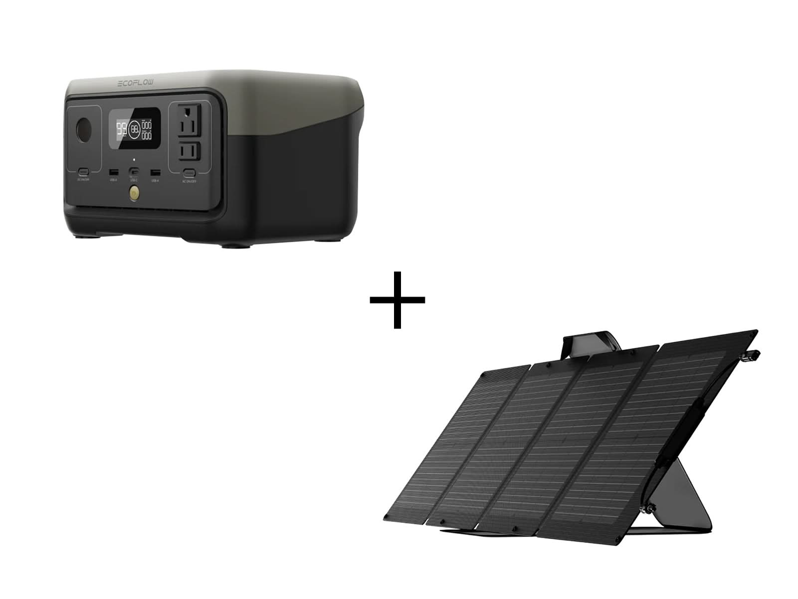 Estación de Energía EcoFlow River 2 Portátil 256Wh 300W + Panel Solar Portátil 110W