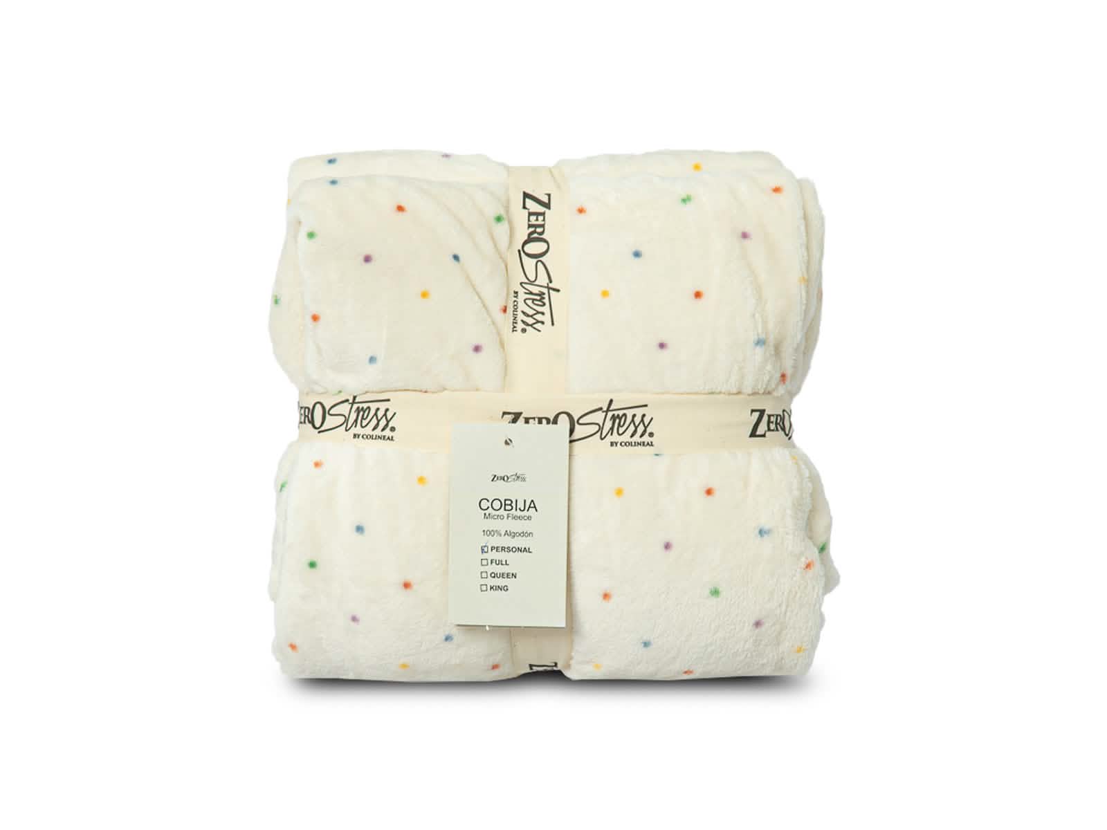 Cobija Baby Microfleece #Diseño_Puntos Arcoiris