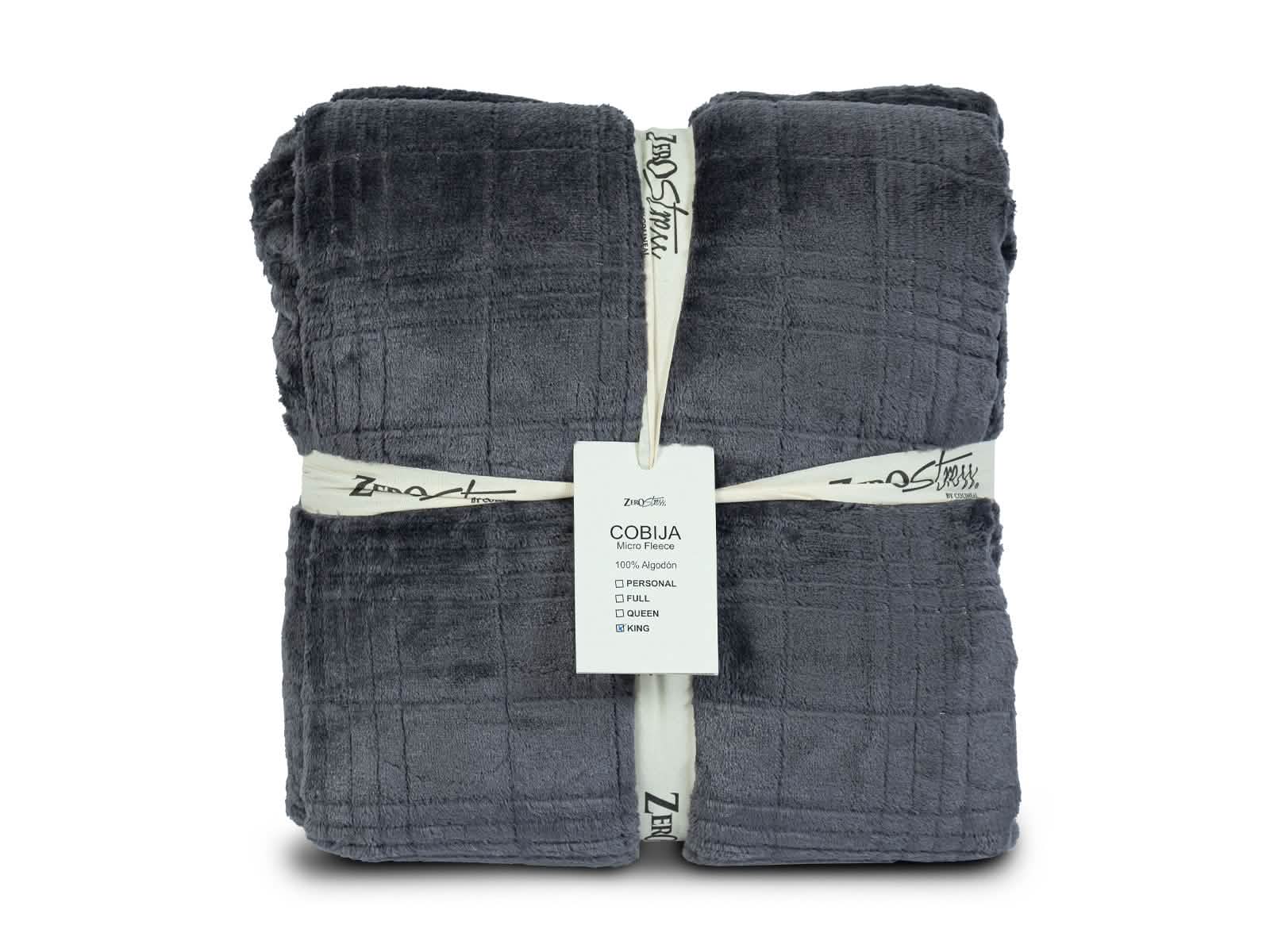 Cobija Glam Microfleece King #Color_Gray