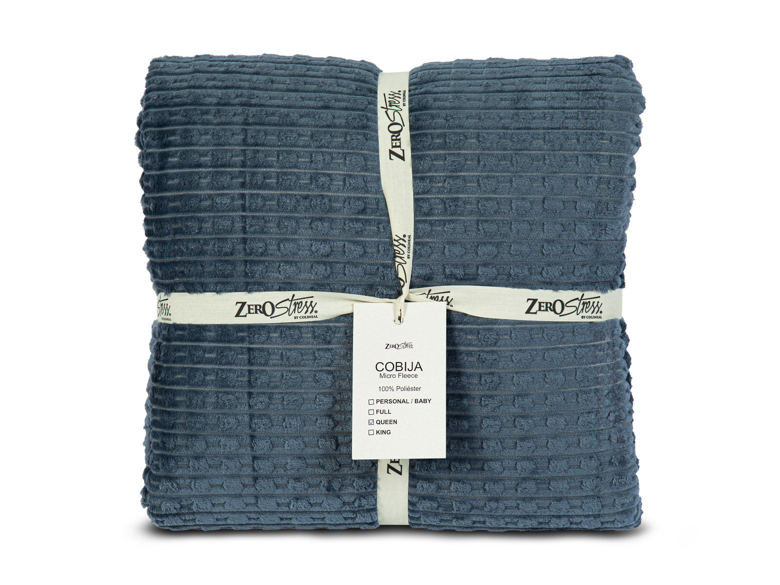 Cobija Glam Microfleece Lineas Texturizadas Queen #Color_Wheat