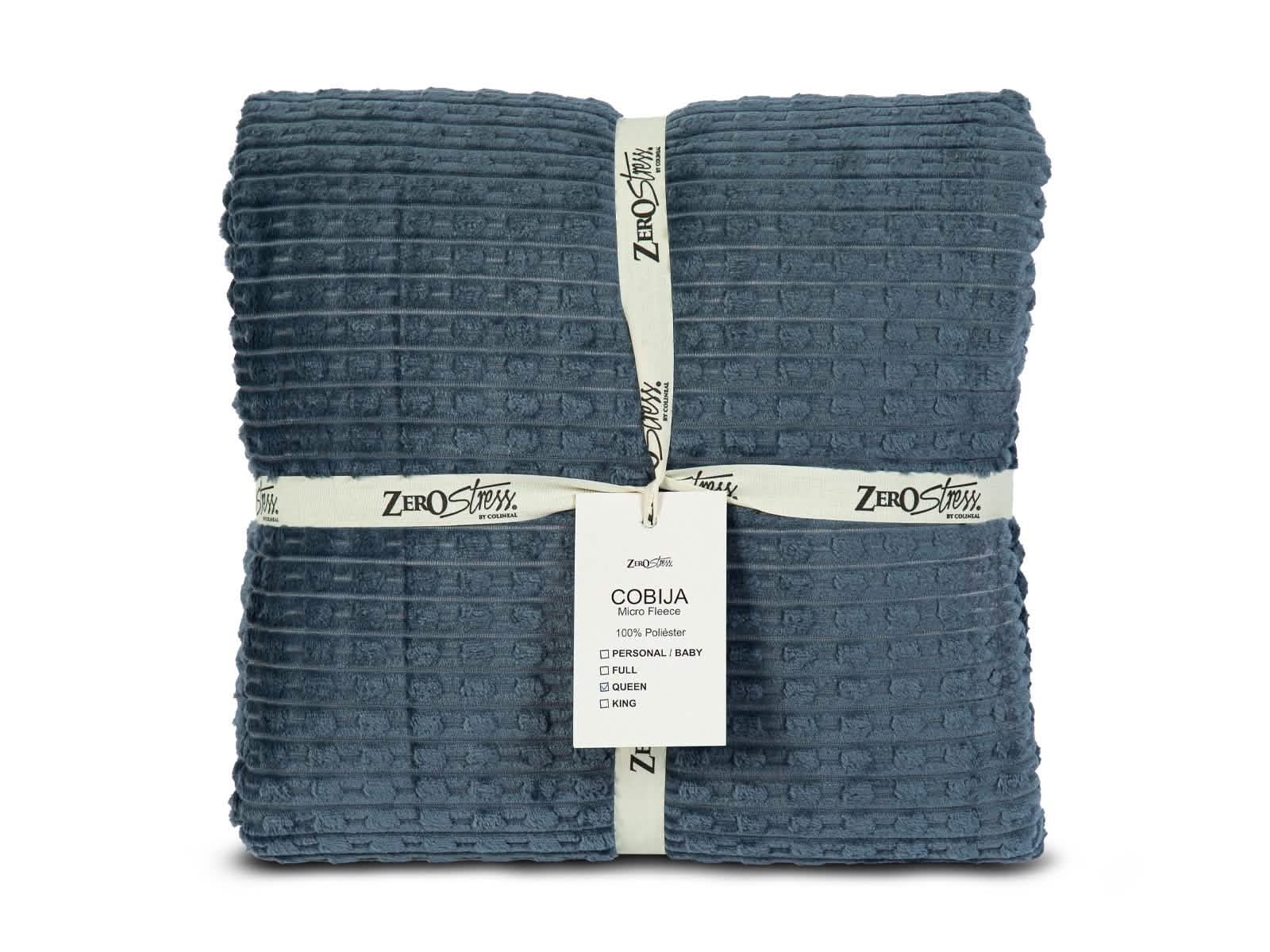 Cobija Glam Microfleece Lineas Texturizadas Queen #Color_Wheat