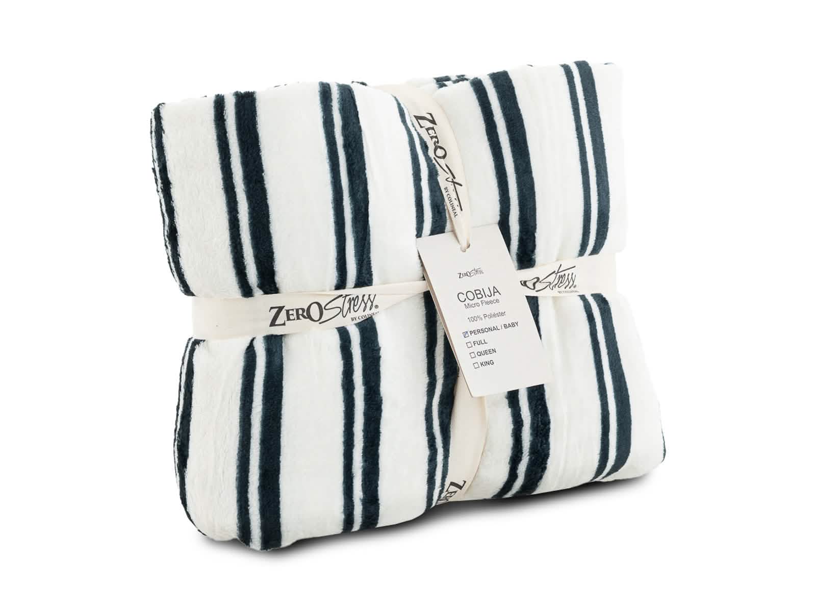 Cobija Microfleece Trenza #Color_Stripped White