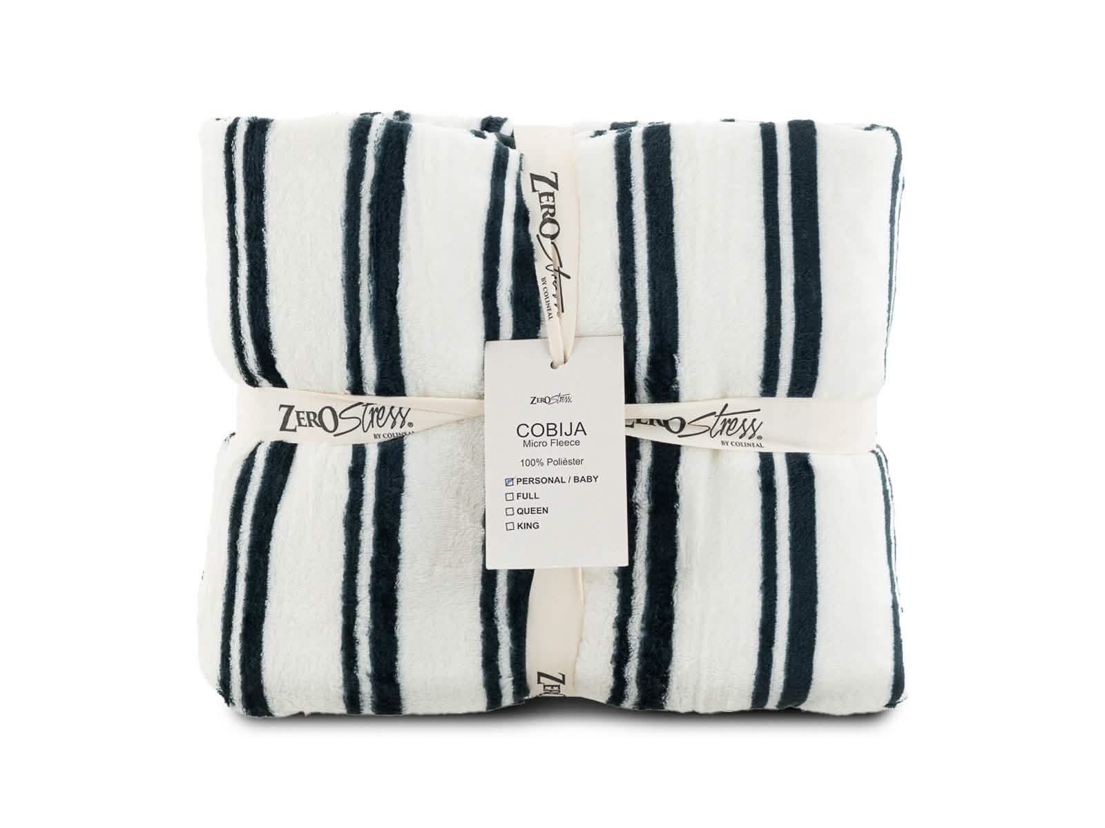 Cobija Microfleece Trenza #Color_Stripped White