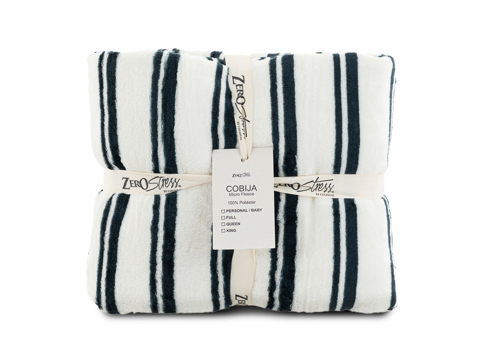 Cobija Glam Microfleece Queen #Color_WhiteBlackStripes