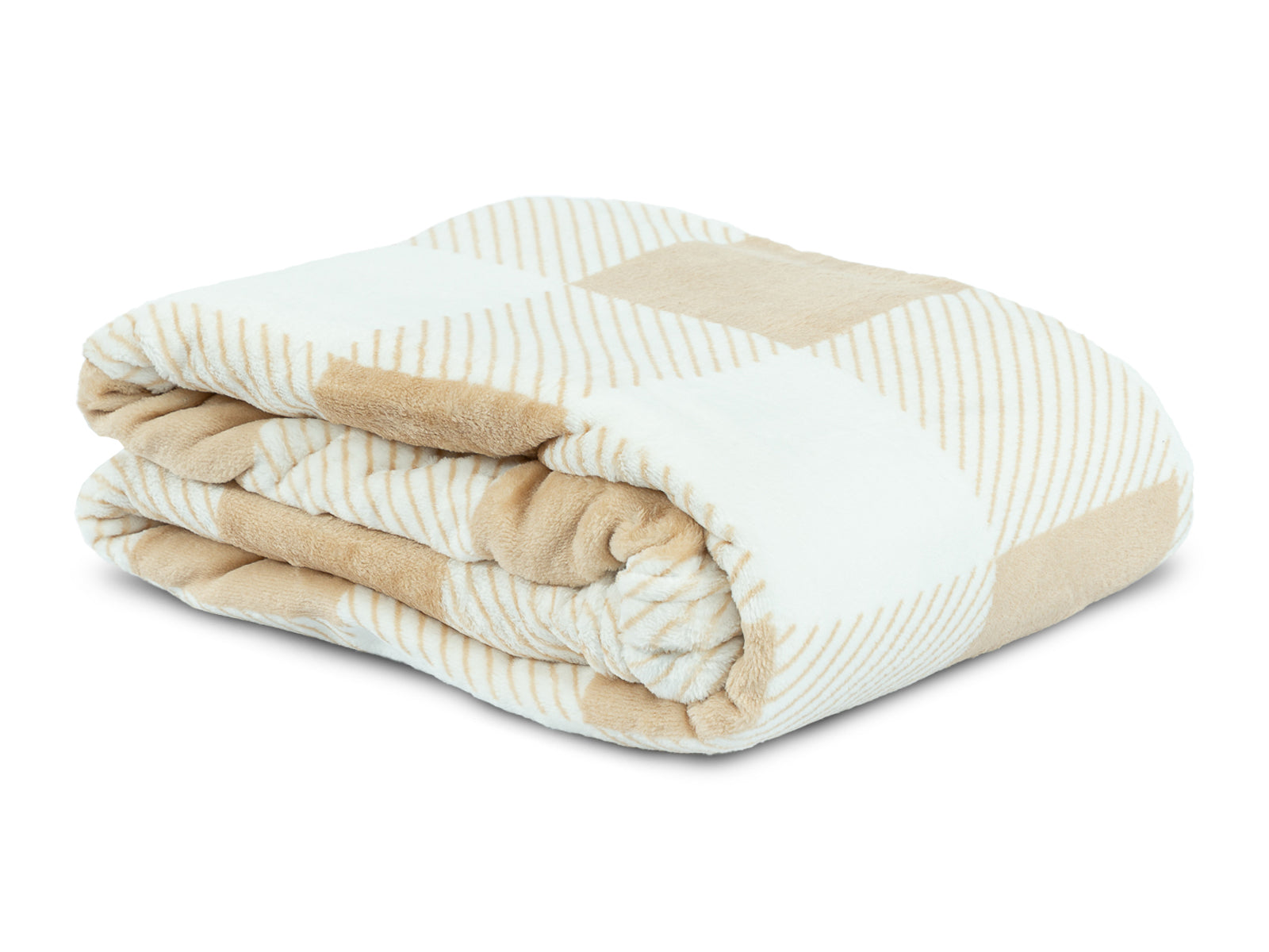 Cobija Glam Microfleece Personal #Color_WhiteBrownSquares